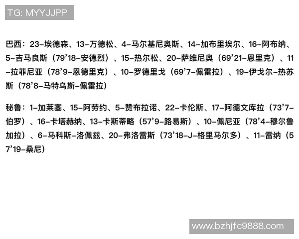 巴西与秘鲁足球赛比分预测分析及胜负趋势探讨